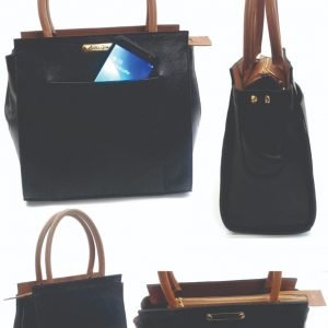 Black Satchel With Brown handle