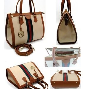 Satchel With Stripe Design