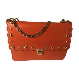 Orange Rivert Design Shoulder Bag