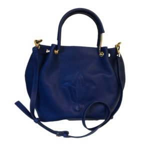 Blue Tote Leather Bag