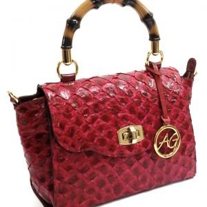 Top Handle Red Pirarucu Leather bag