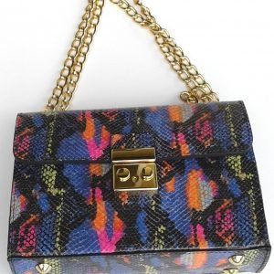 Multi-colour Snakeskin-print leather bag