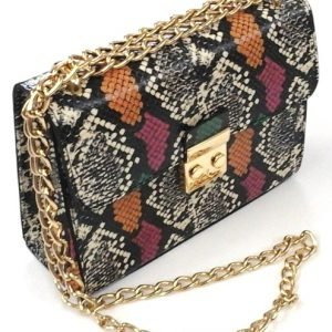 Multi-Snakeskin-print Shoulder Bag