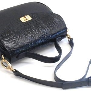 Top Handle With Croc-print Flap