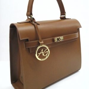 Brown Top Handle Leather Bag