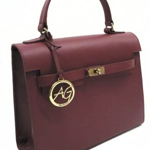 Berry Top Handle Leather Bag