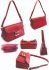 Red Shoulder bag with embossed design