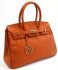 Orange Leather Satchel Bag